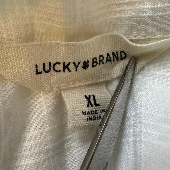 Lucky Brand Women's Flowery Embroidered Long-Sleeve Button Up Shirt Size XL - Picture 5 of 8